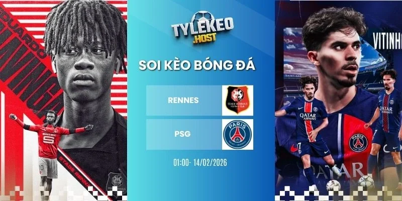 Soi tỷ lệ kèo nhà cái Rennes vs PSG - Ligue 1, 14/02/2026