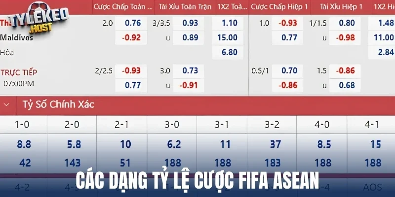 Các dạng tỷ lệ cược FIFA Asean