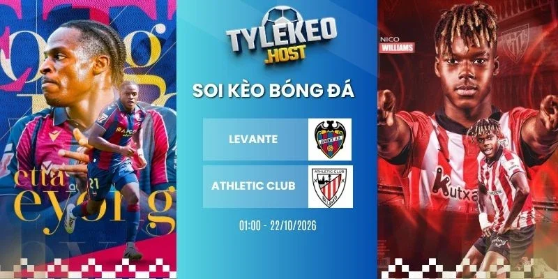 soi kèo bóng đá Levante vs Athletic Club, La Liga, 22/10/2026